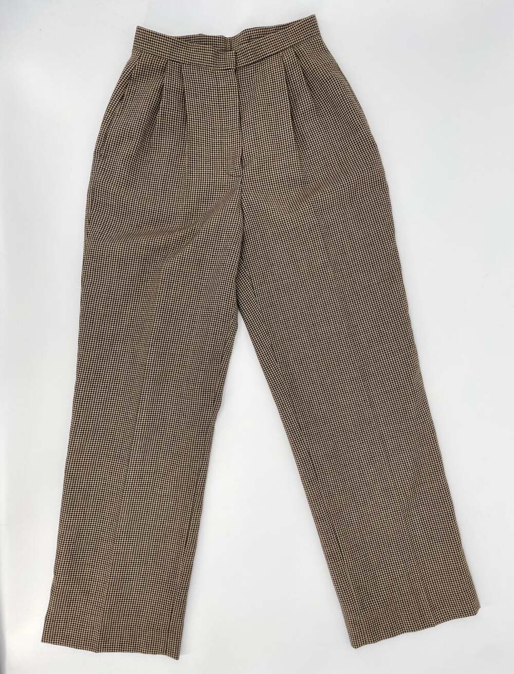 Jones New York Vintage Brown Houndstooth Pleated Pants
